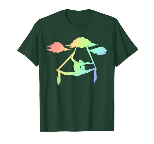 Aerial Silks Rainbow Tshirt Girls, Trapeze Artist Outfits T-Shirt