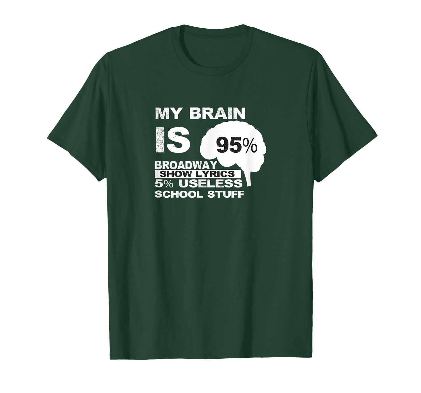 My Brain is 95% Broadway Lyrics TShirt| Fun Theatre Acting T