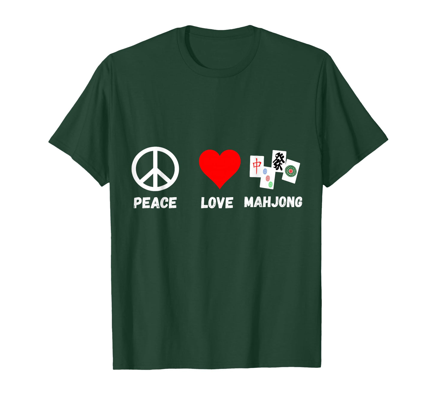 Mahjong Peace Love Playing Mah Jongg Player Majiang T-Shirt
