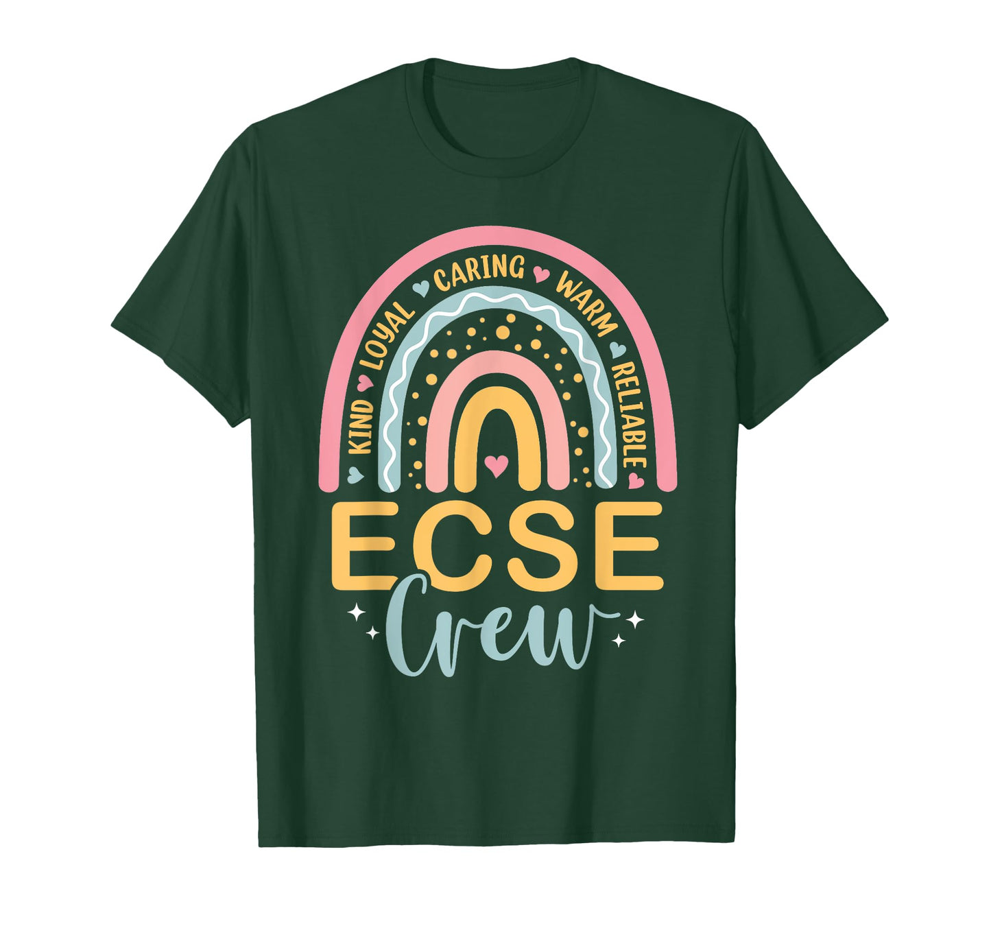 Early Childhood Special Education SPED Rainbow ECSE Crew T-Shirt