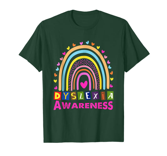 Dyslexia Awareness Month Rainbow Cute Graphic T-Shirt