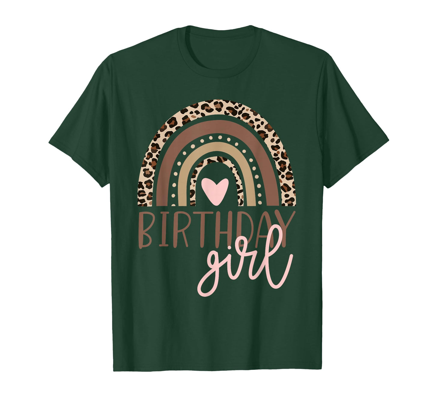 Birthday Girl Leopard Rainbow Birthday Party Family T-Shirt Small