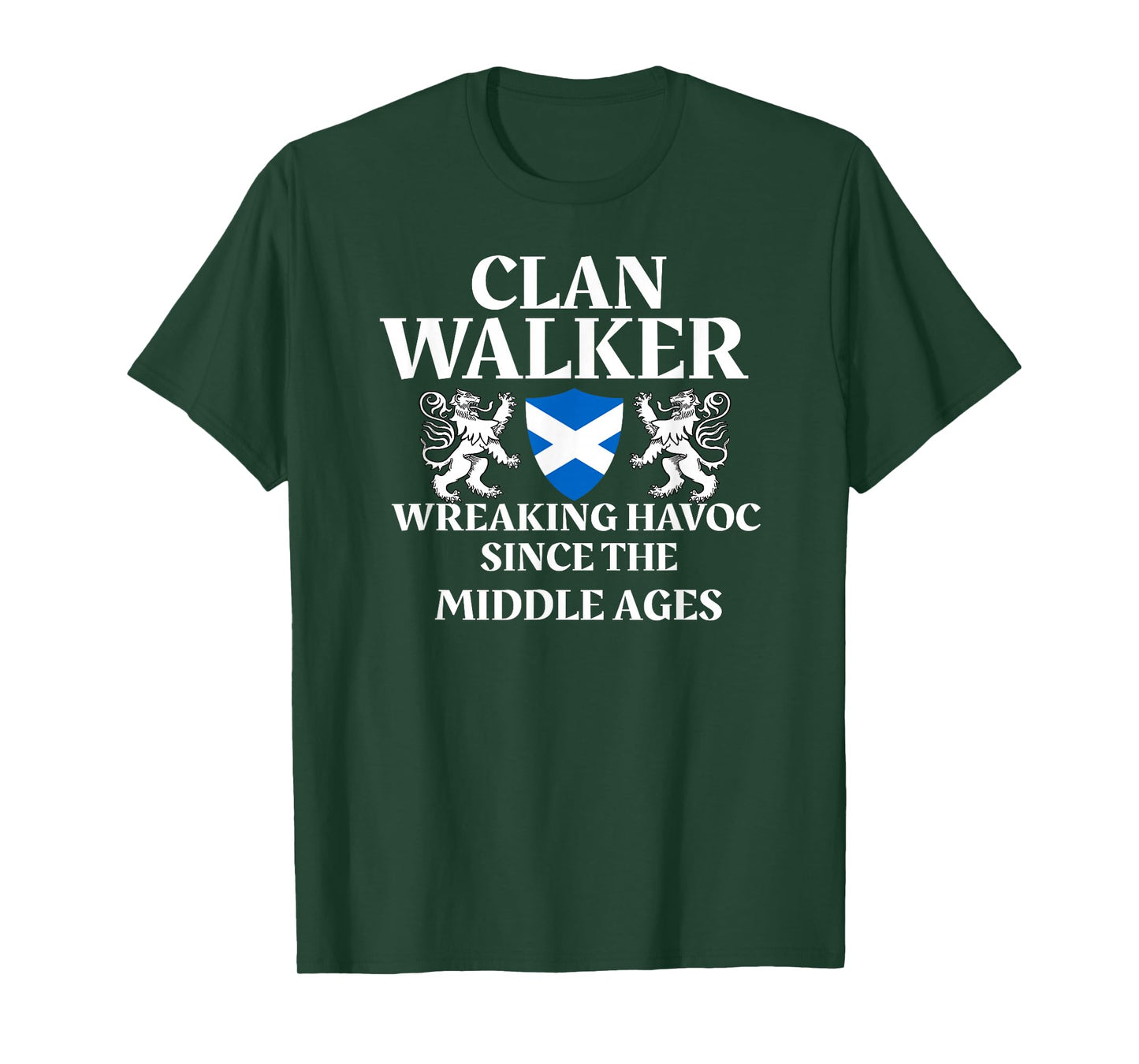 Clan Walker Scottish Family Kilt Tartan Lion T-Shirt