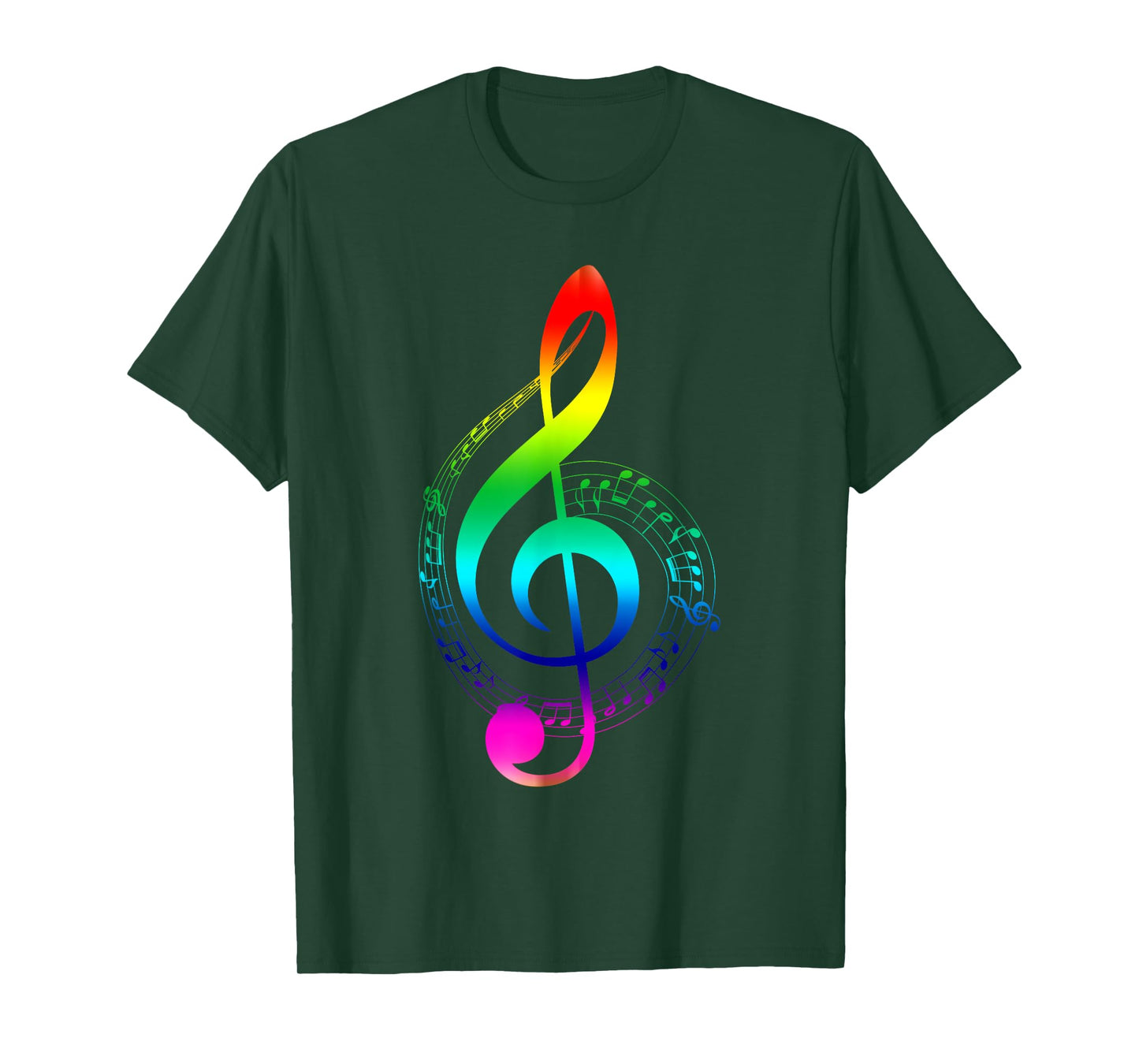 Music Note Rainbow Treble Clef Musical Symbol for Musicians T-Shirt