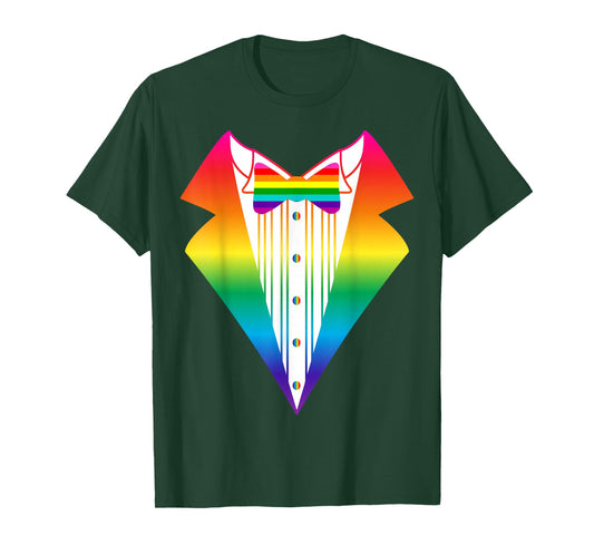 LGBT Tuxedo | Rainbow LGBTQI Tux Pride T-Shirt T-Shirt