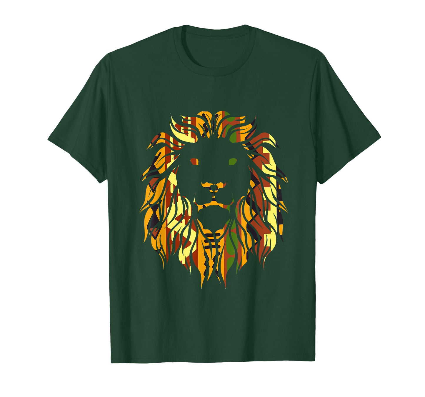 Melanin King Kente Lion African T-Shirt
