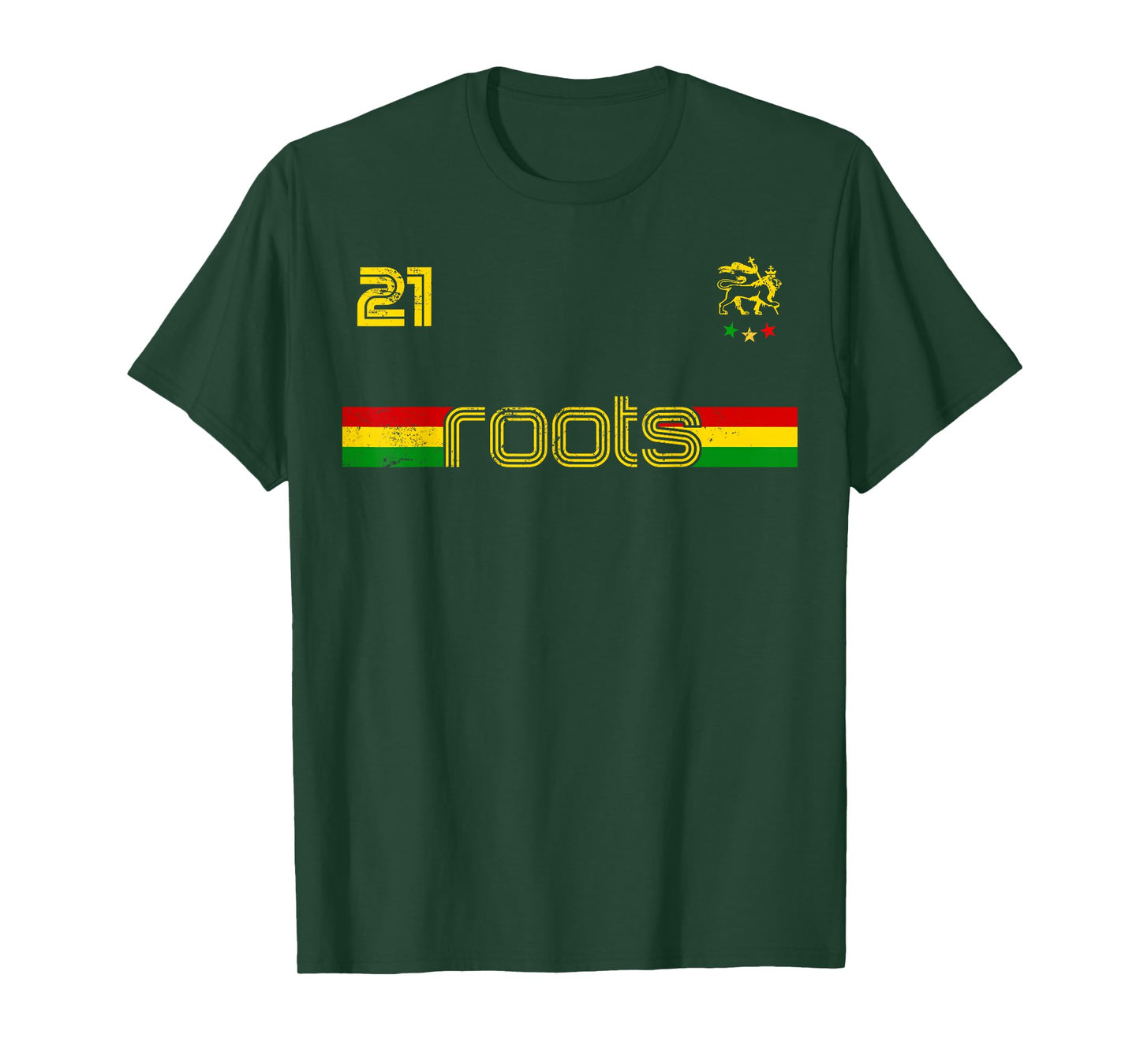 Reggae Rastafari Ethiopia Jamaica Football Soccer Style T-Shirt