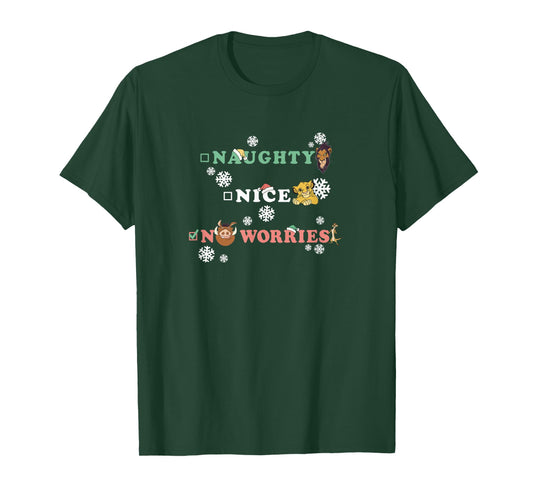 Disney Lion King Naughty, Nice , No Worries List T-Shirt