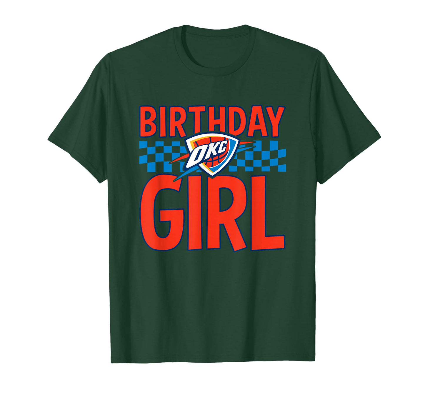 NBA Oklahoma City Thunder Birthday Girl Checkered Logo T-Shirt
