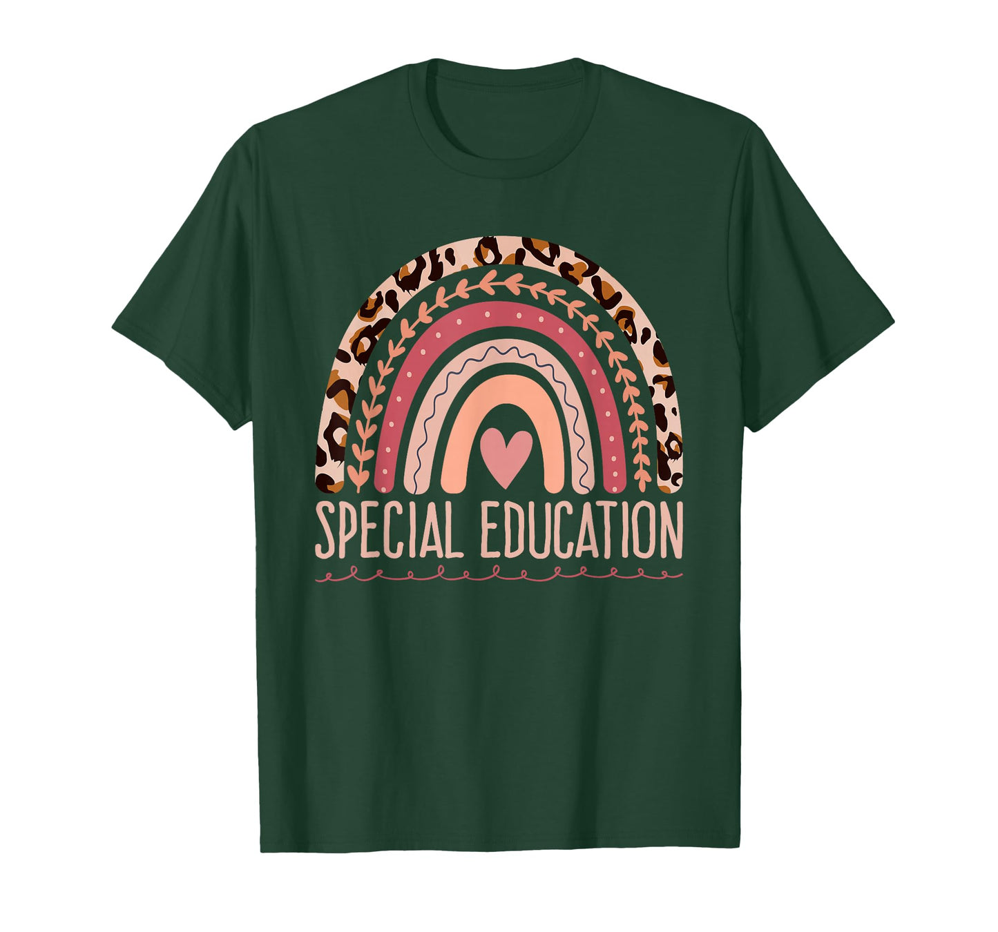 Special Education Shirt Teacher SPED Leopard Boho Rainbow T-Shirt