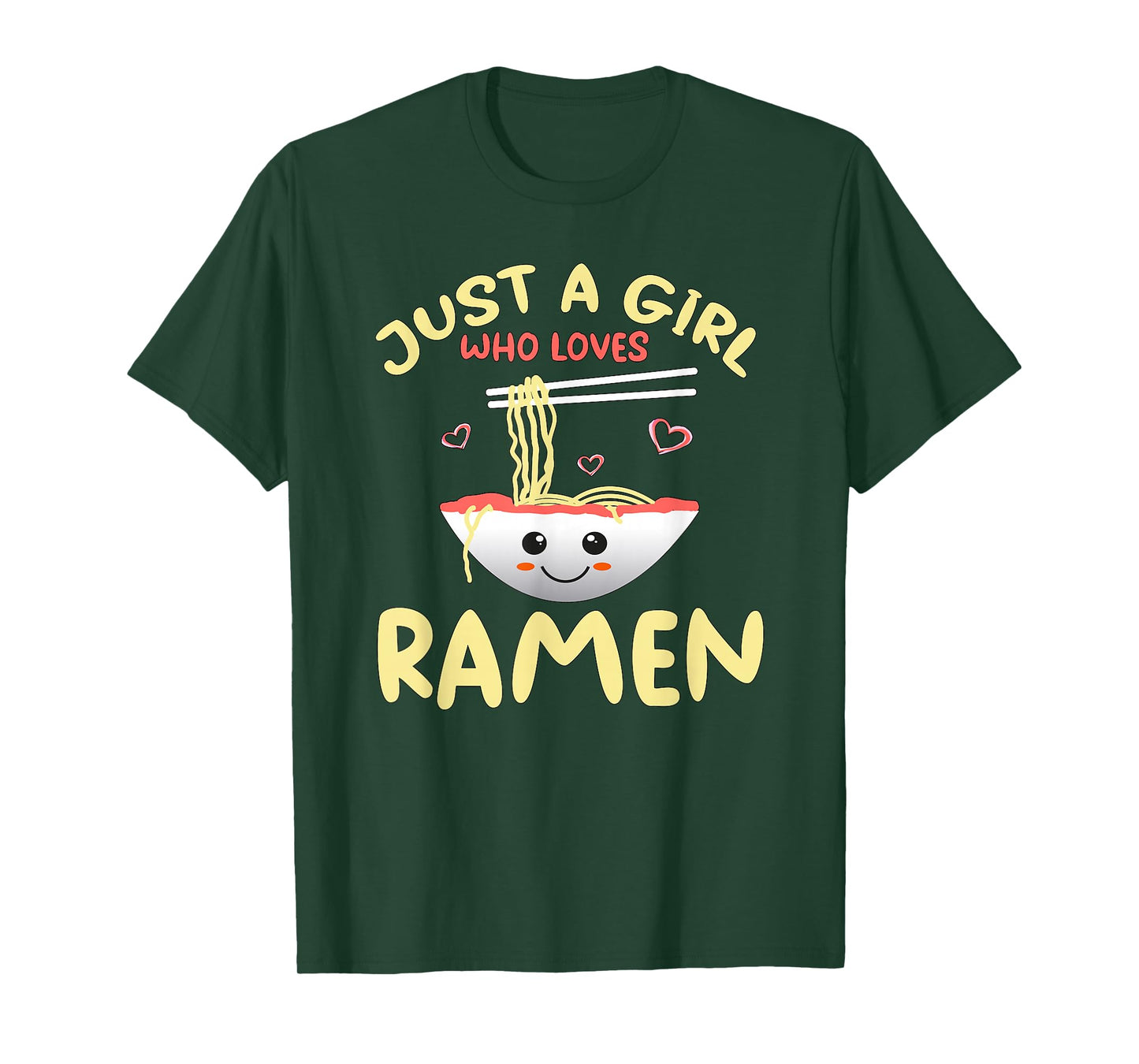 Just A Girl Who Loves Ramen Cute Noodles Bowl Gift T-Shirt