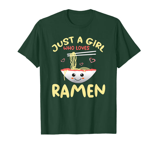 Just A Girl Who Loves Ramen Cute Noodles Bowl Gift T-Shirt