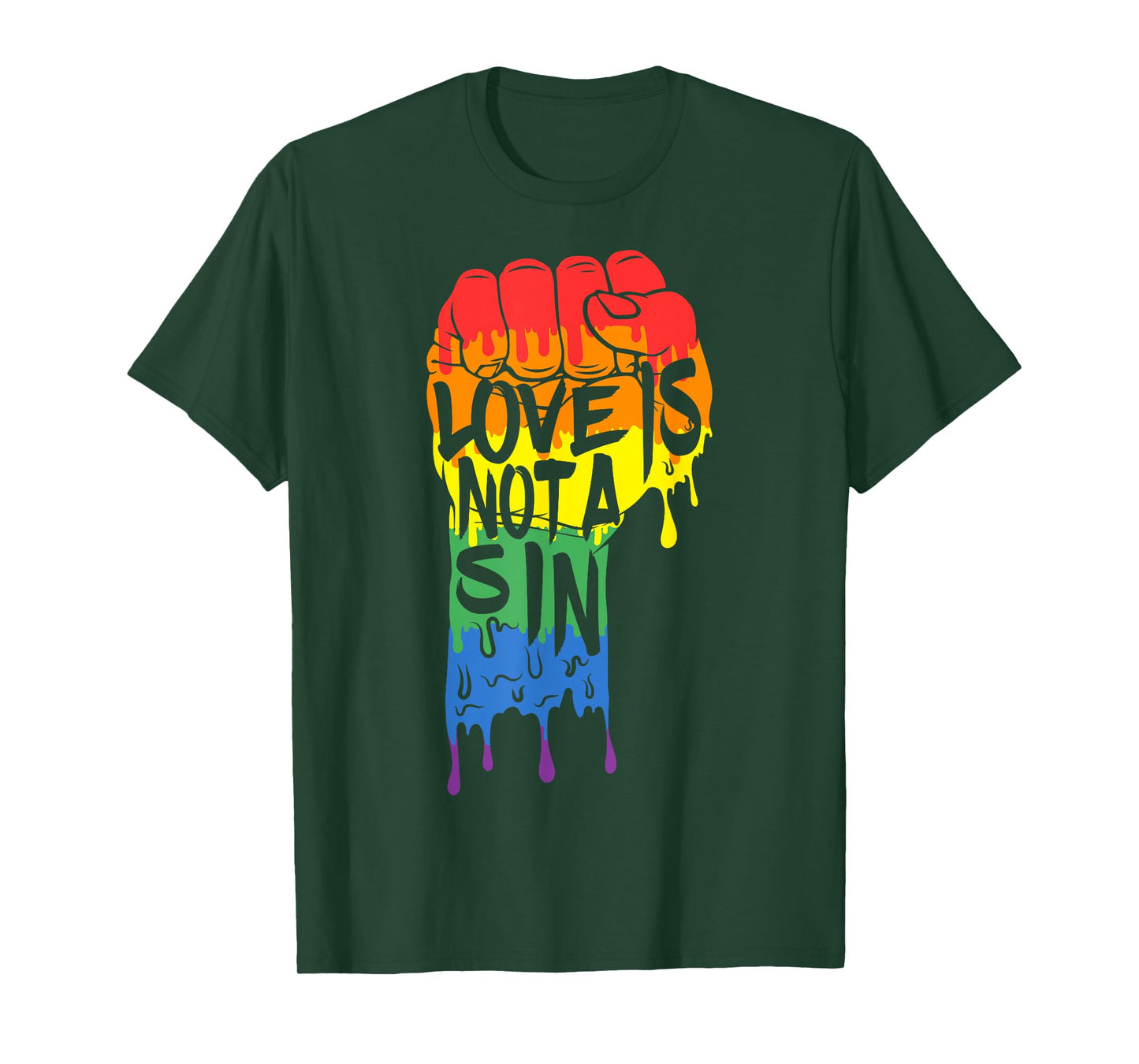 Love Is Not a Sin - LGBT Gay Pride T Shirt Rainbow Flag Tee T-Shirt