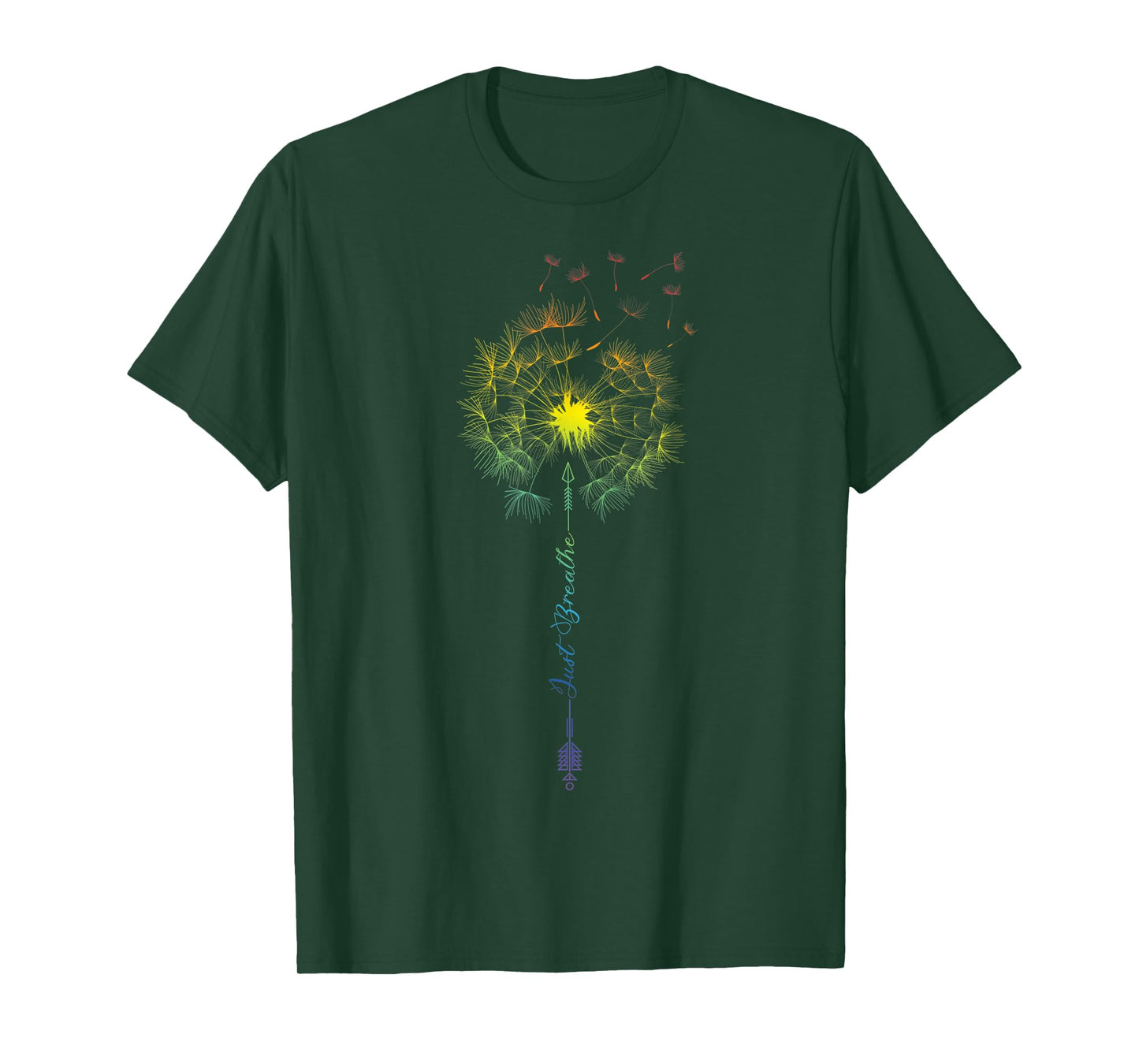 Cute Just Dandelion Tattoodesign Arrows Breathe Rainbow Blow Men Women T-Shirt