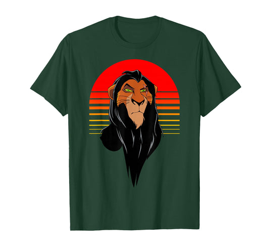Disney Lion King Retro Scar Striped Portrait T-Shirt