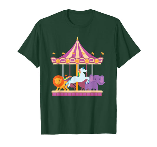 Circus Carousel Shirt Unicorn Lion Elephant T T-Shirt