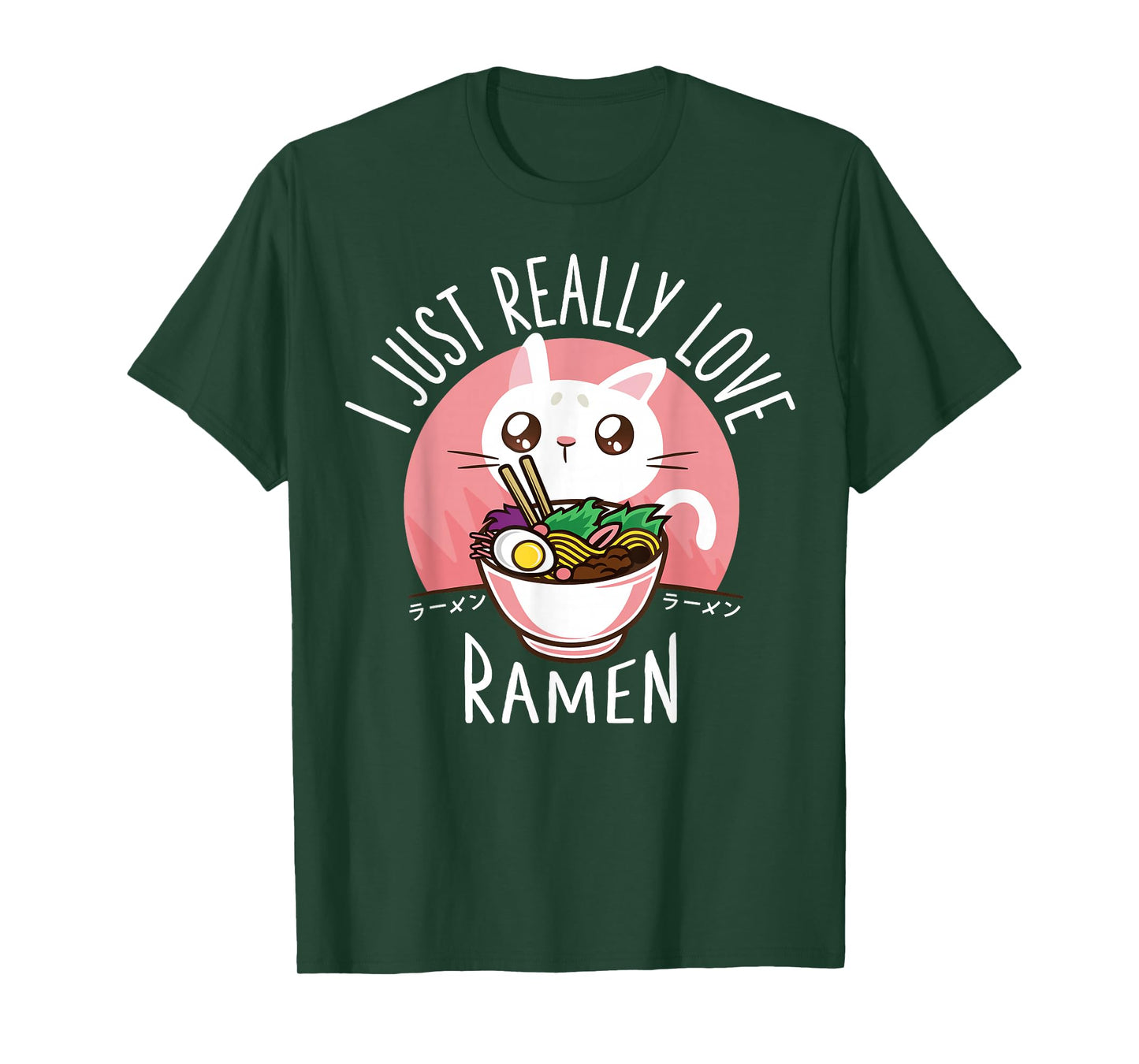 Funny Cat Ramen Anime Merch Kawaii Clothes Graphic Tees Men T-Shirt