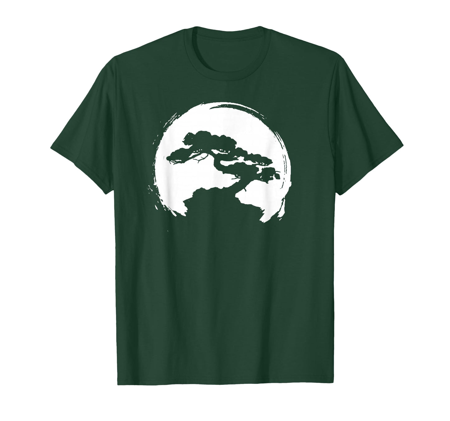 Vintage Bonsai Tree Shadow Picture Retro Zen Circle T-Shirt