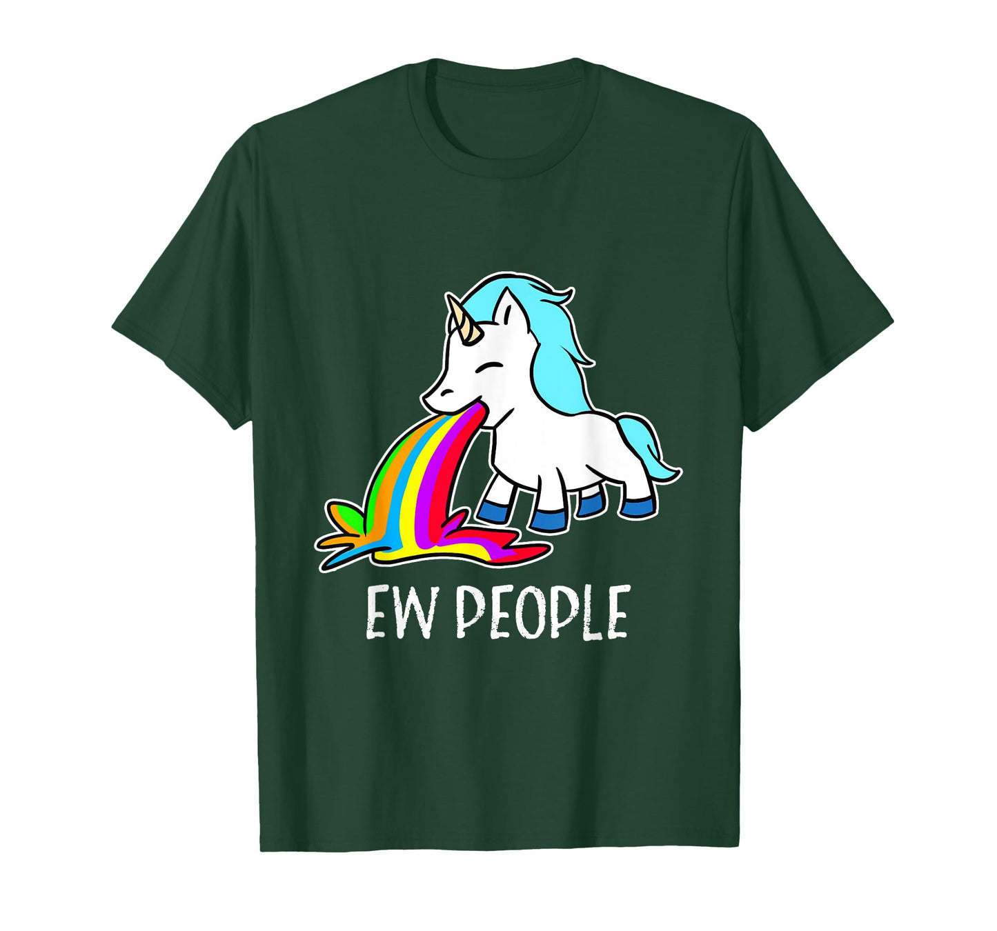 Ew, People Unicorn Vomiting Rainbow Funny Introvert T-Shirt T-Shirt