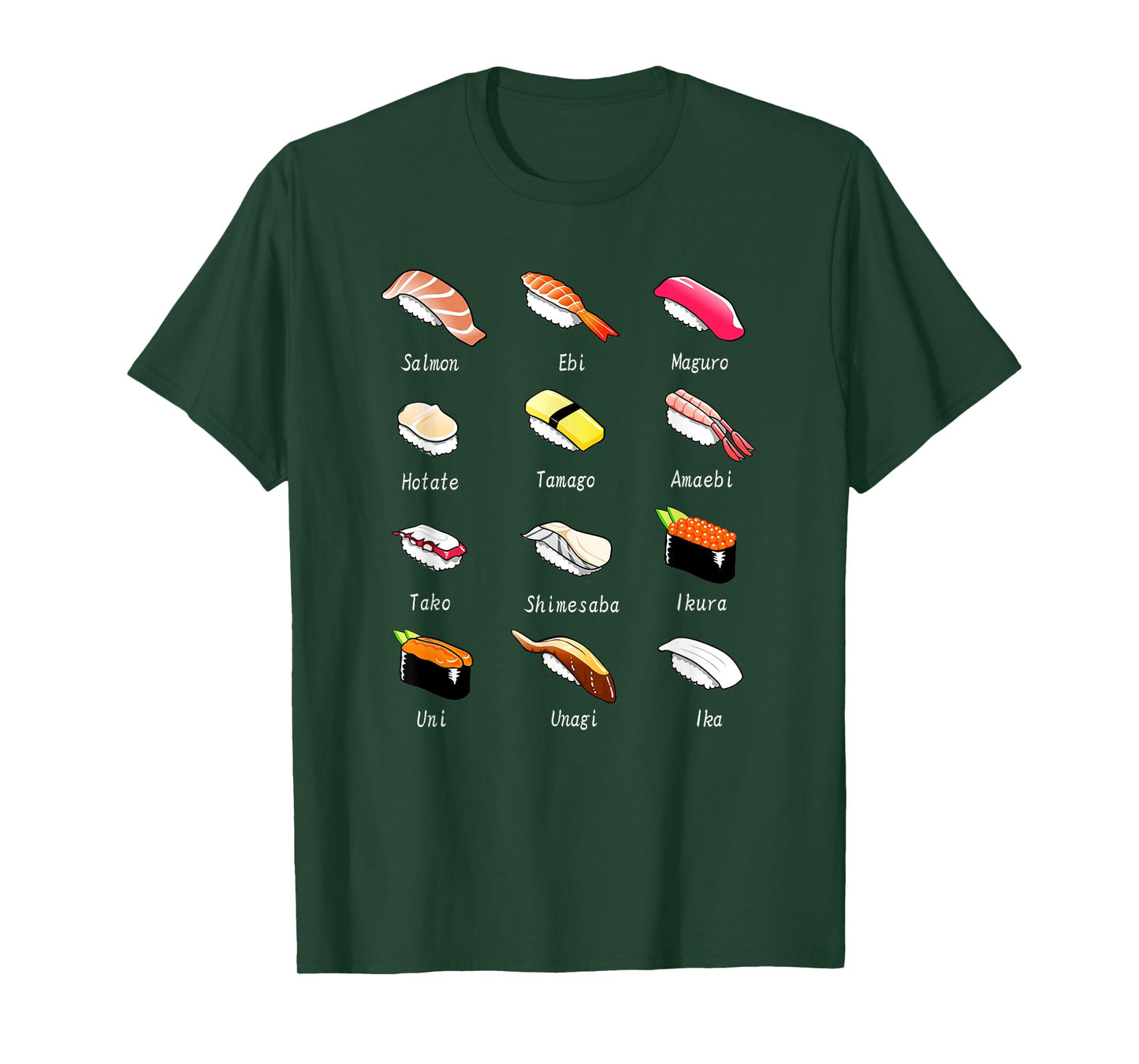 Sushi Nigiri Tee Shirt, Japanese Food Graphic T-Shirt