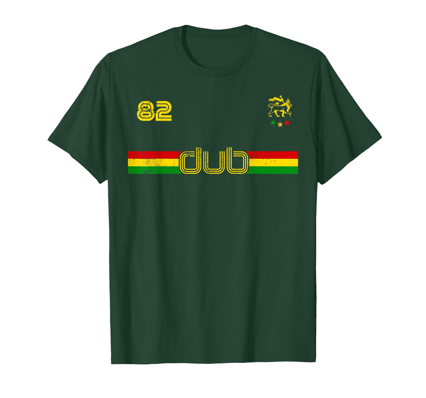 DUB -Reggae Rastafari Ethiopia Jamaica Football Soccer style T-Shirt
