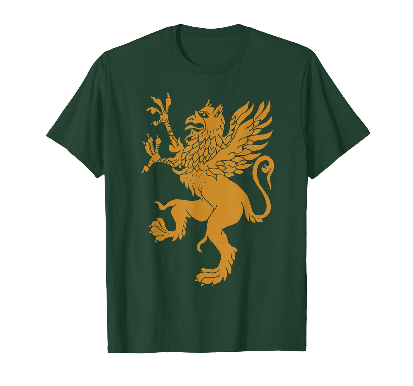 Griffin Gold Eagle Lion Medieval Bird Welsh Design T-Shirt