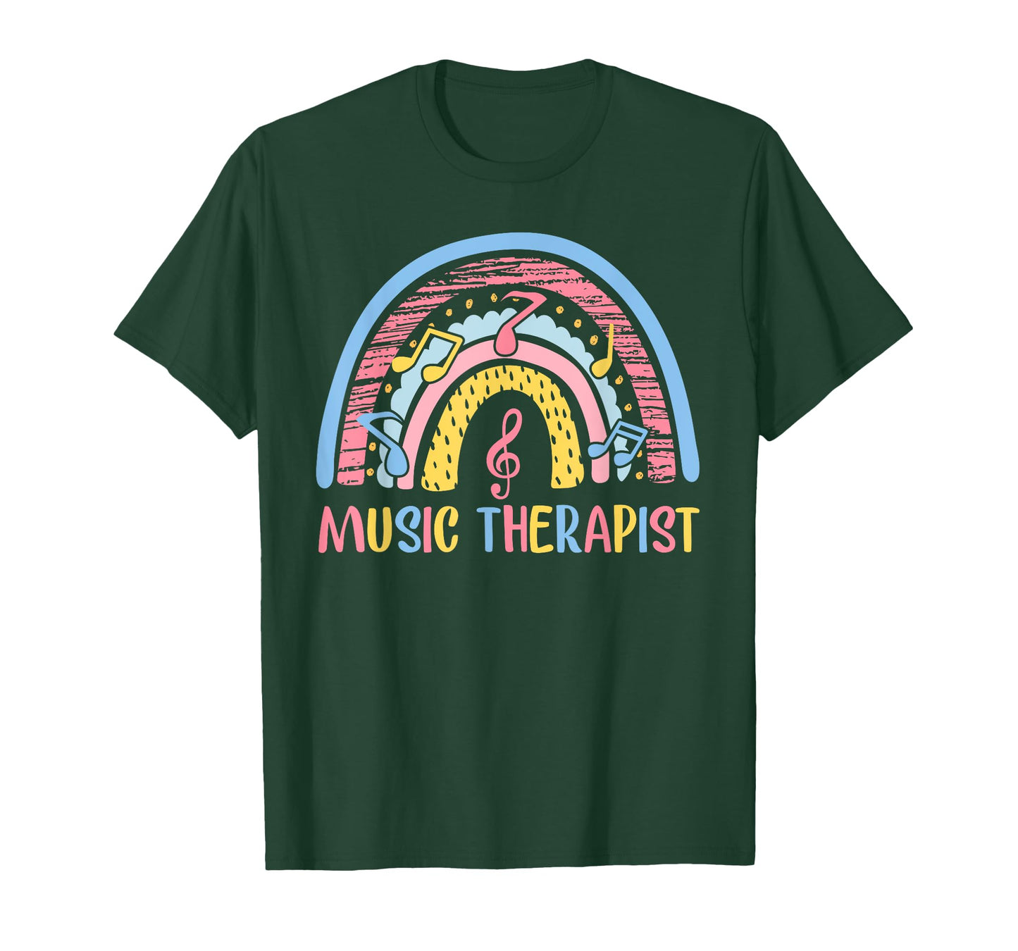 Cute Music Therapist Appreciation Music Therapy Job Rainbow T-Shirt