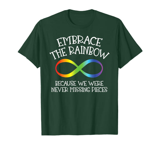 Autism Awareness Embrace The Rainbow Infinity Anti Puzzle T-Shirt