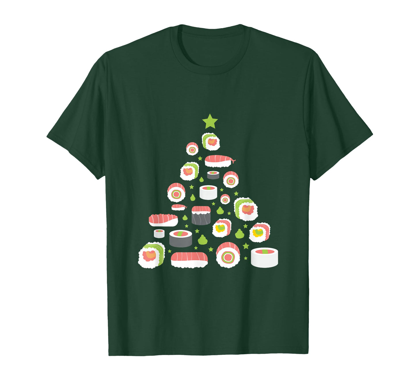 Xmas Japanese Sushi Christmas Tree Holiday Pajama T-Shirt