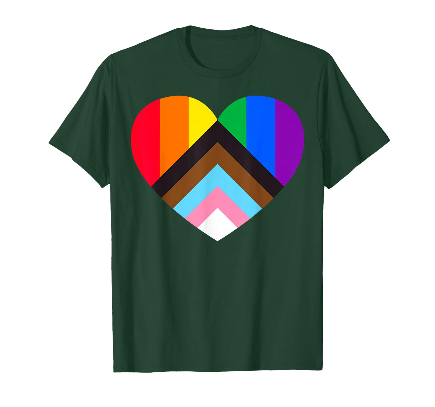Progress Pride Rainbow Heart LGBTQ | Gay Lesbian Trans T-Shirt