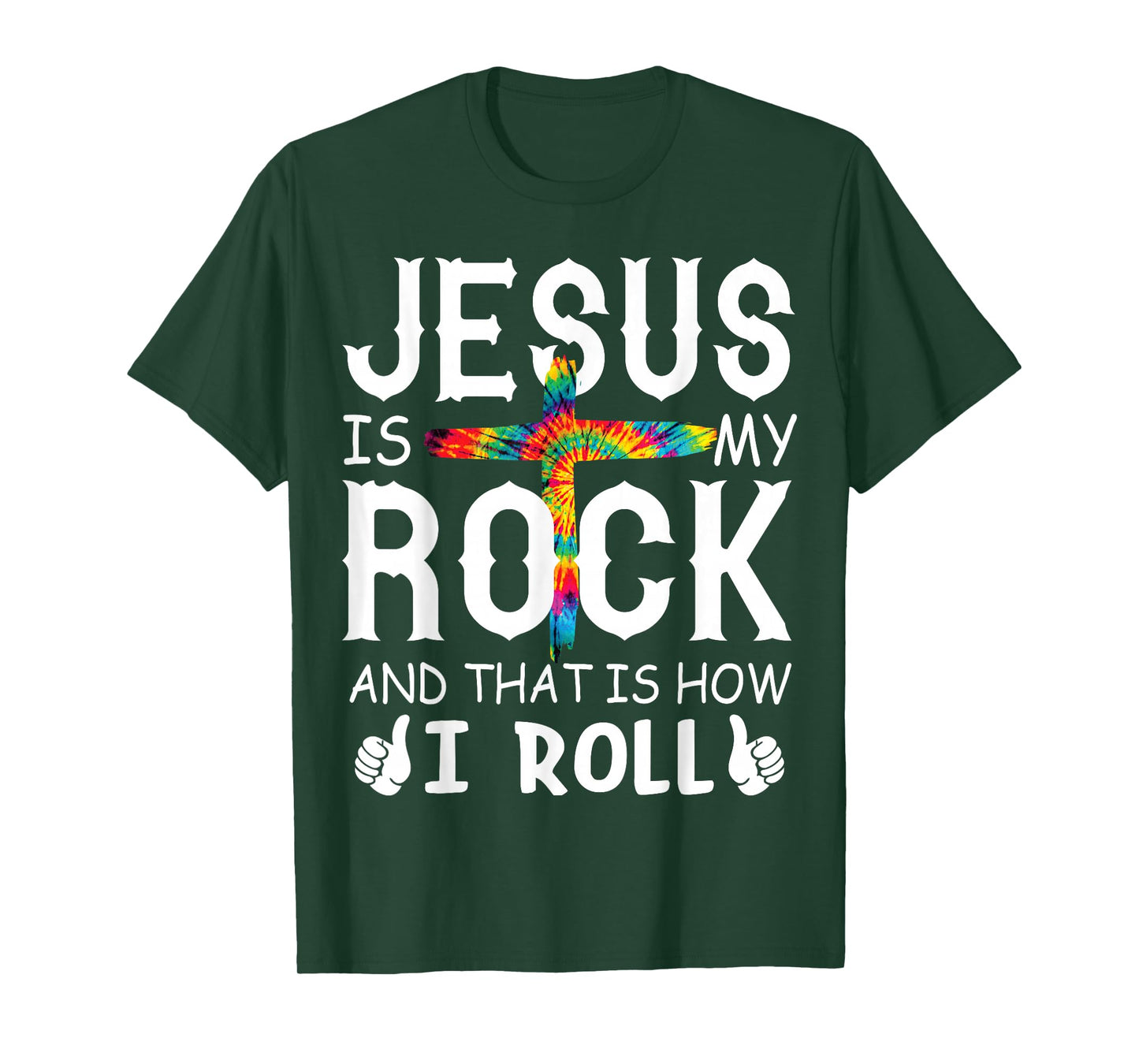 Jesus Is My Rock That is How I Roll Bible Christian Cross T-Shirt