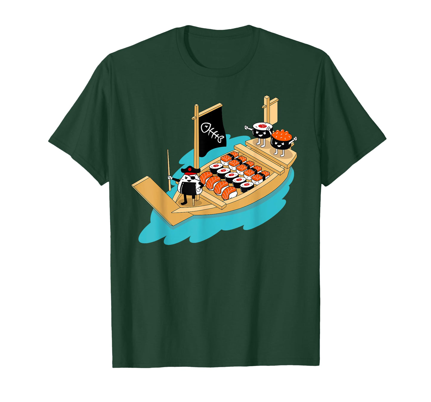 Sushi Boat Pirate | Sashimi Fish Rice Japan Fans Gift T-Shirt