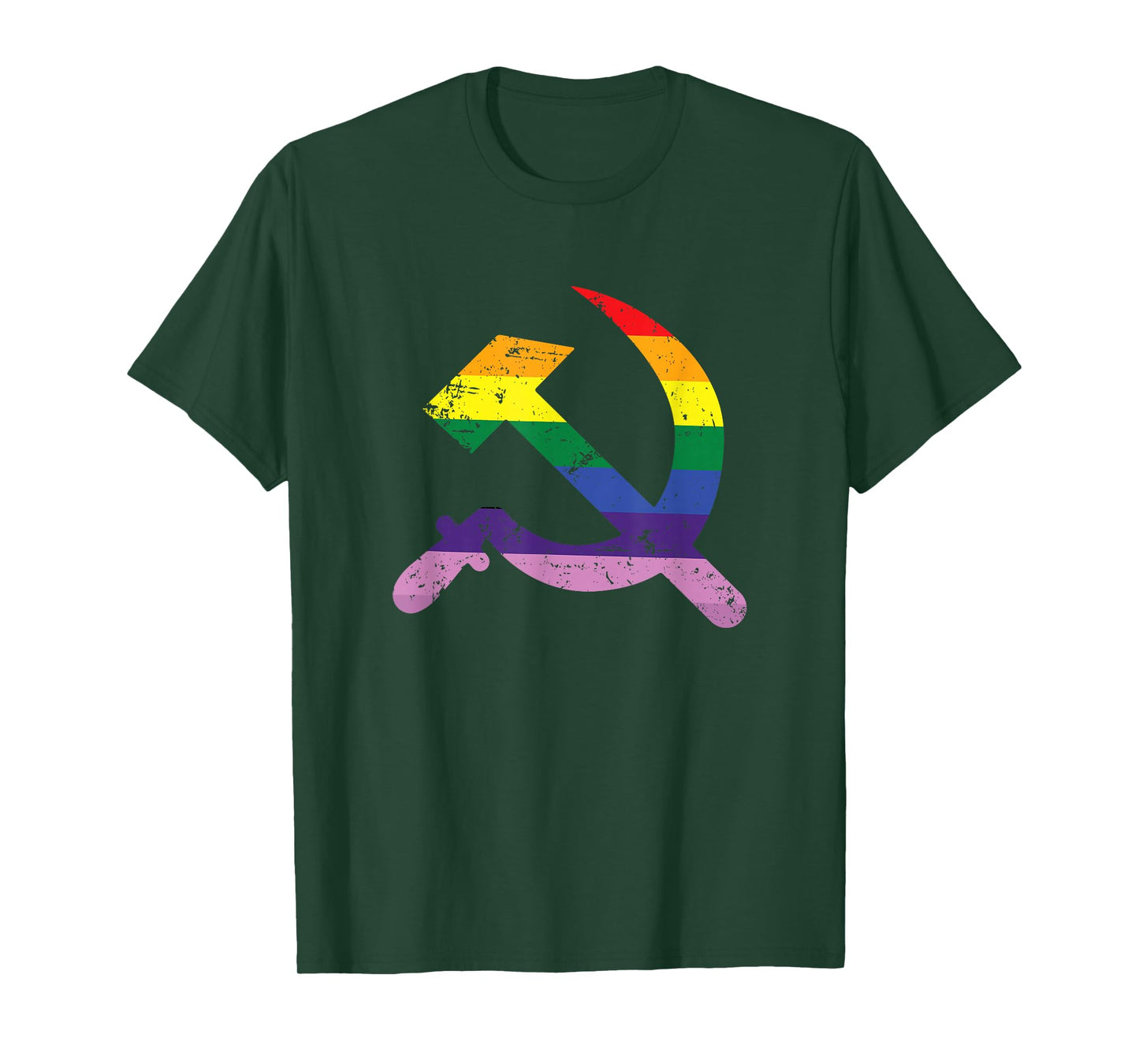 LGBTQ Hammer And Sickle Communist Rainbow Flag Pride T-Shirt