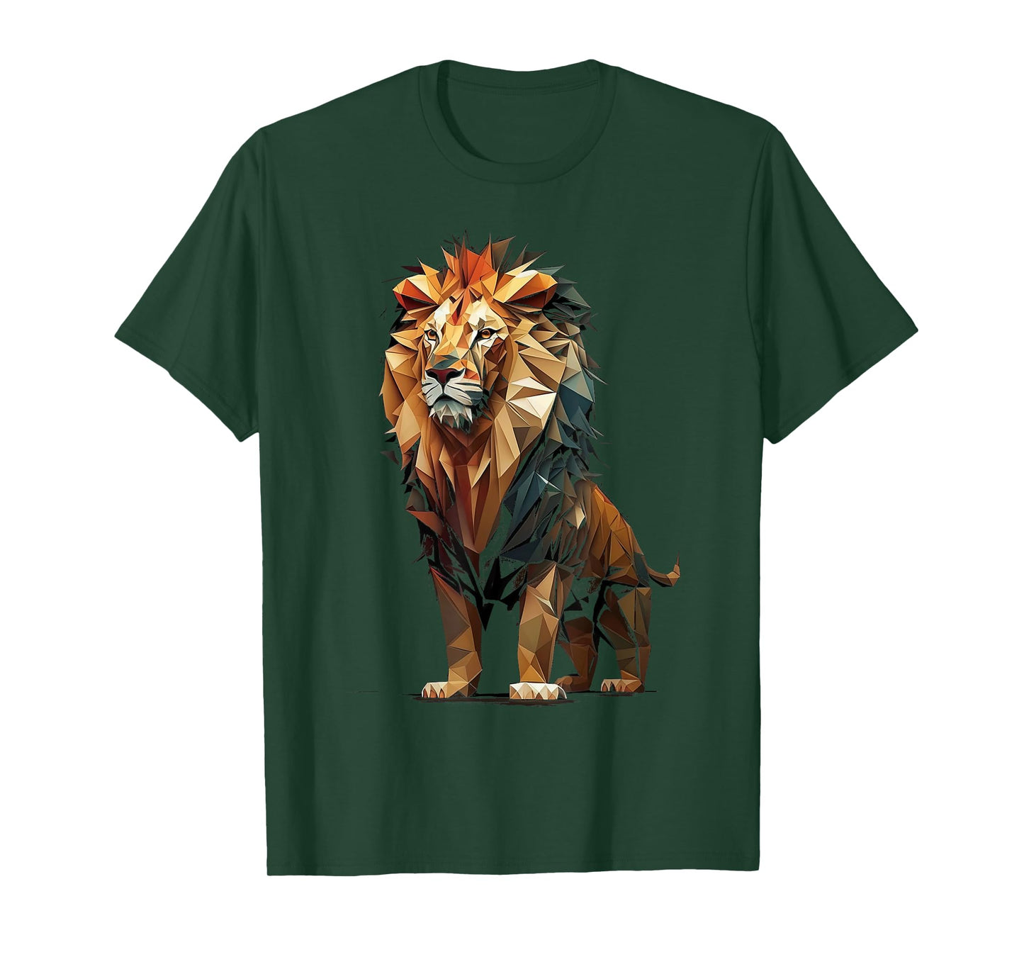 Lion colorful lions King Of Animals From Africa Polygon T-Shirt