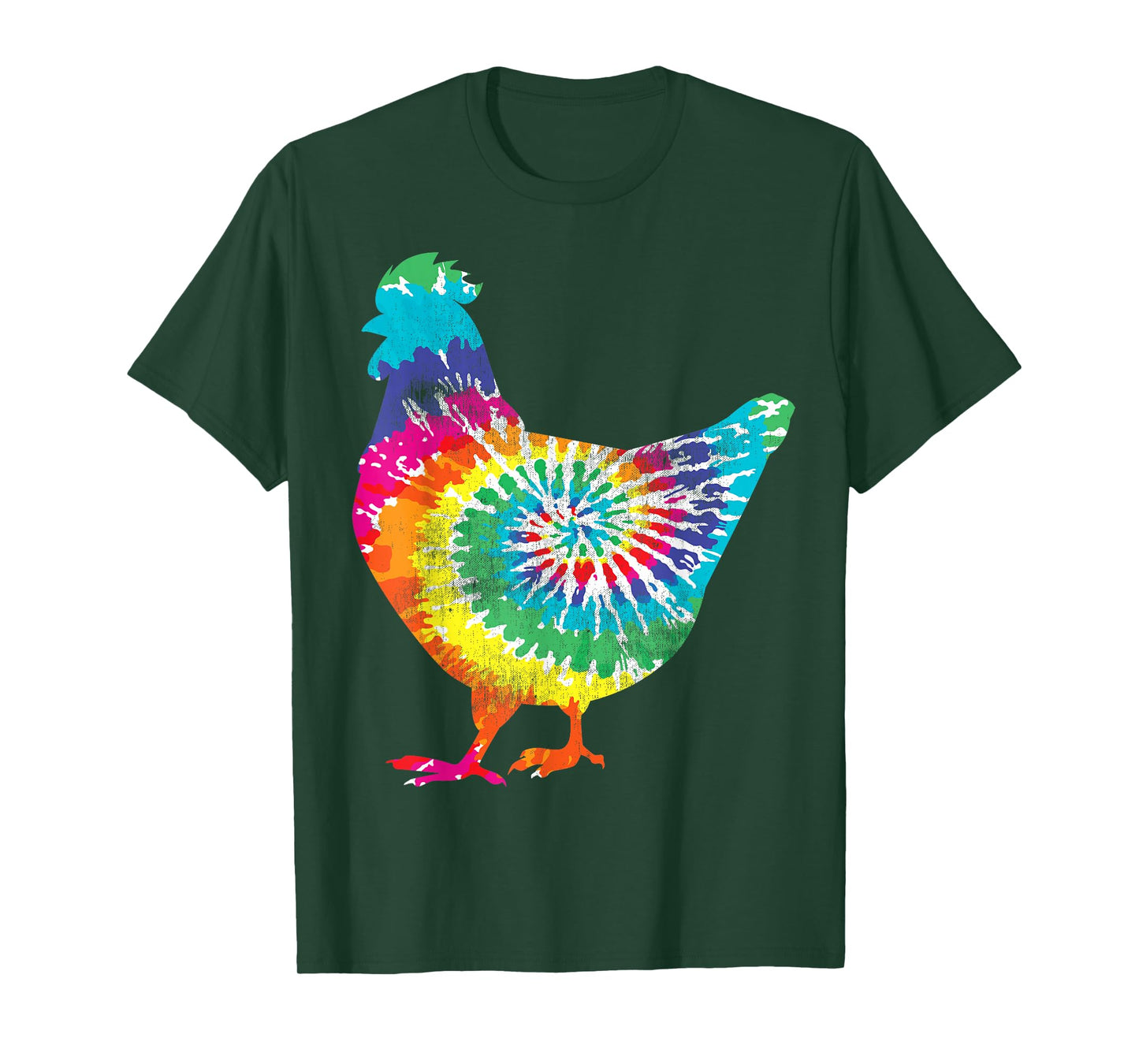 Tie Dye Chicken for Hippy Farmer Hobby Farm T-Shirt Small