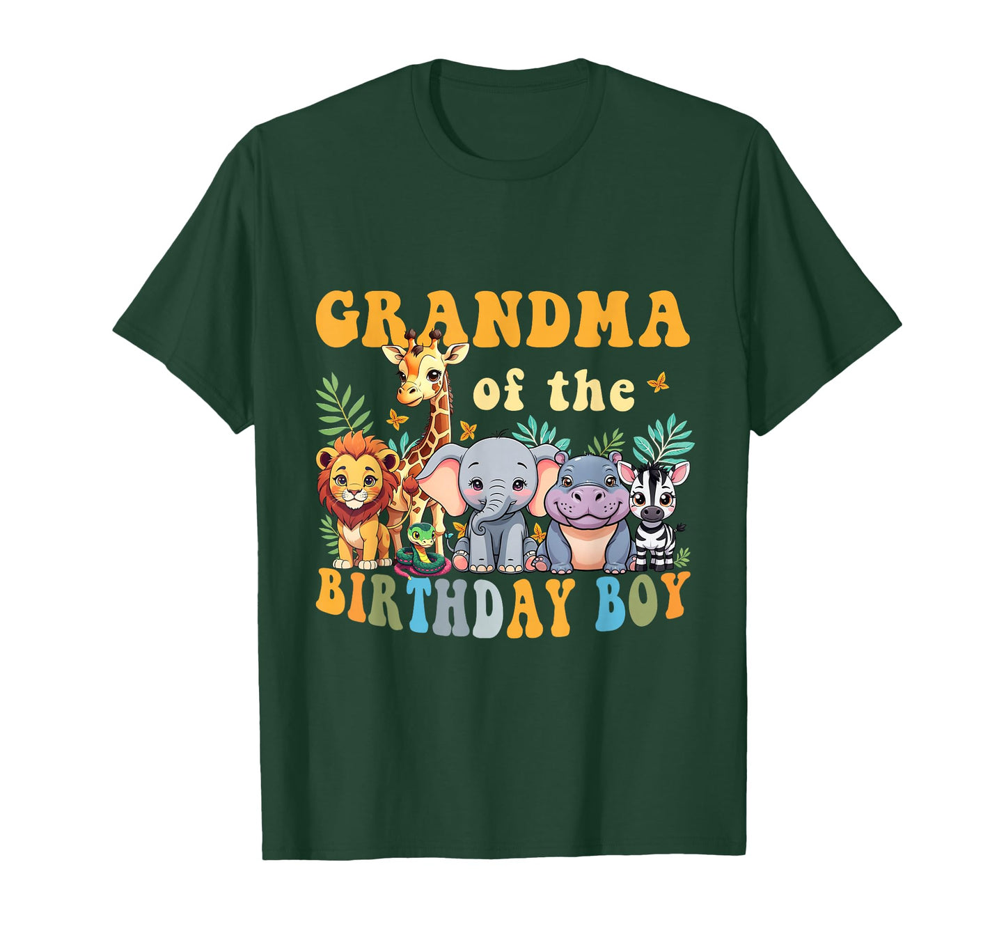 Grandma of the Birthday Boy Safari Jungle Animal Matching T-Shirt