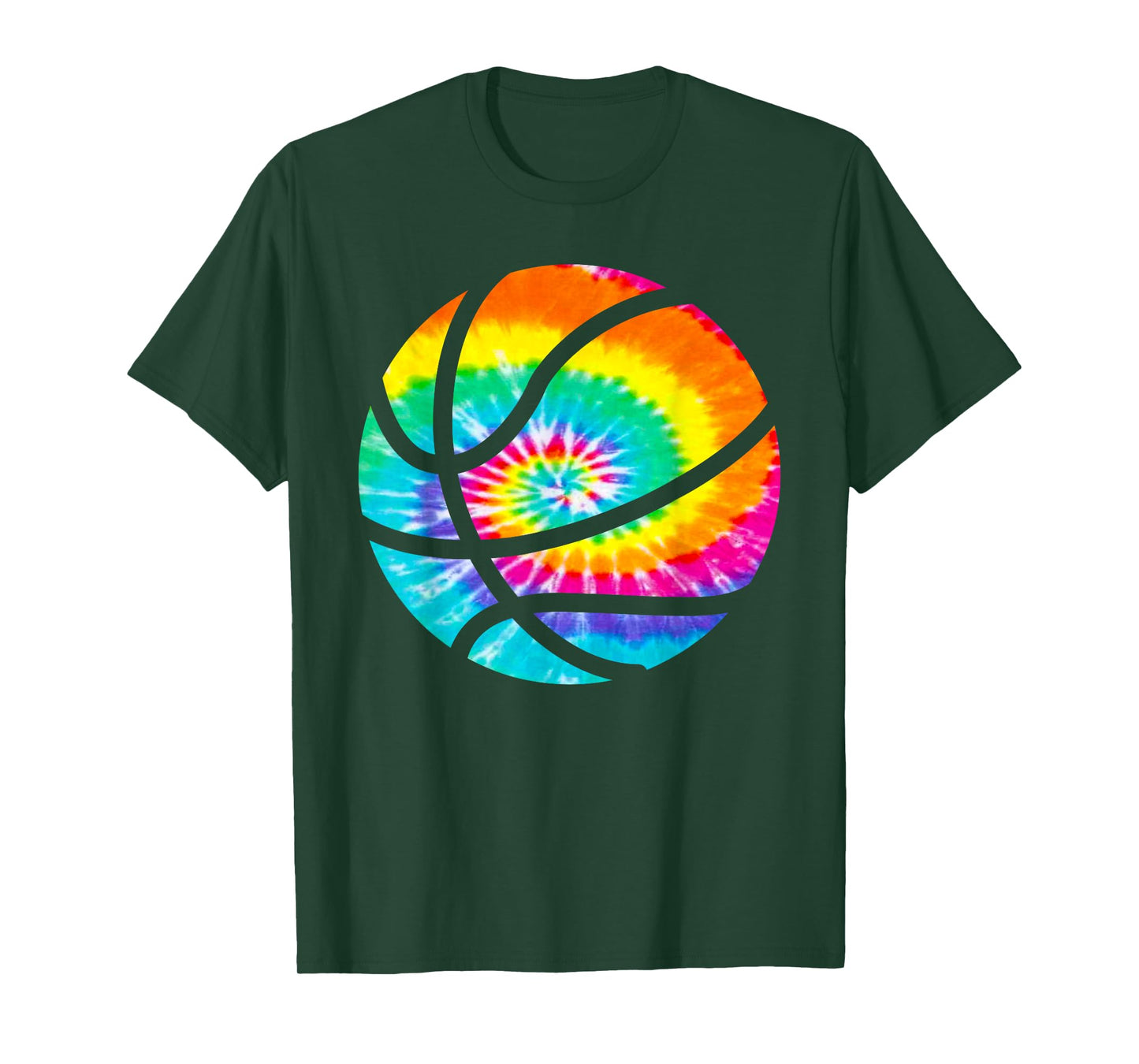 Basketball Tie Dye Shirt - Rainbow Trippy Hippie Tee Shirt T-Shirt