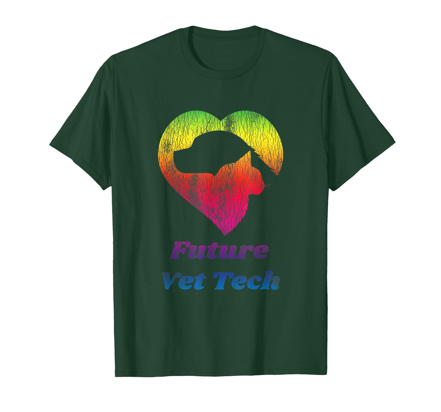 Future Vet Tech - Worn Distressed Rainbow Look T-Shirt