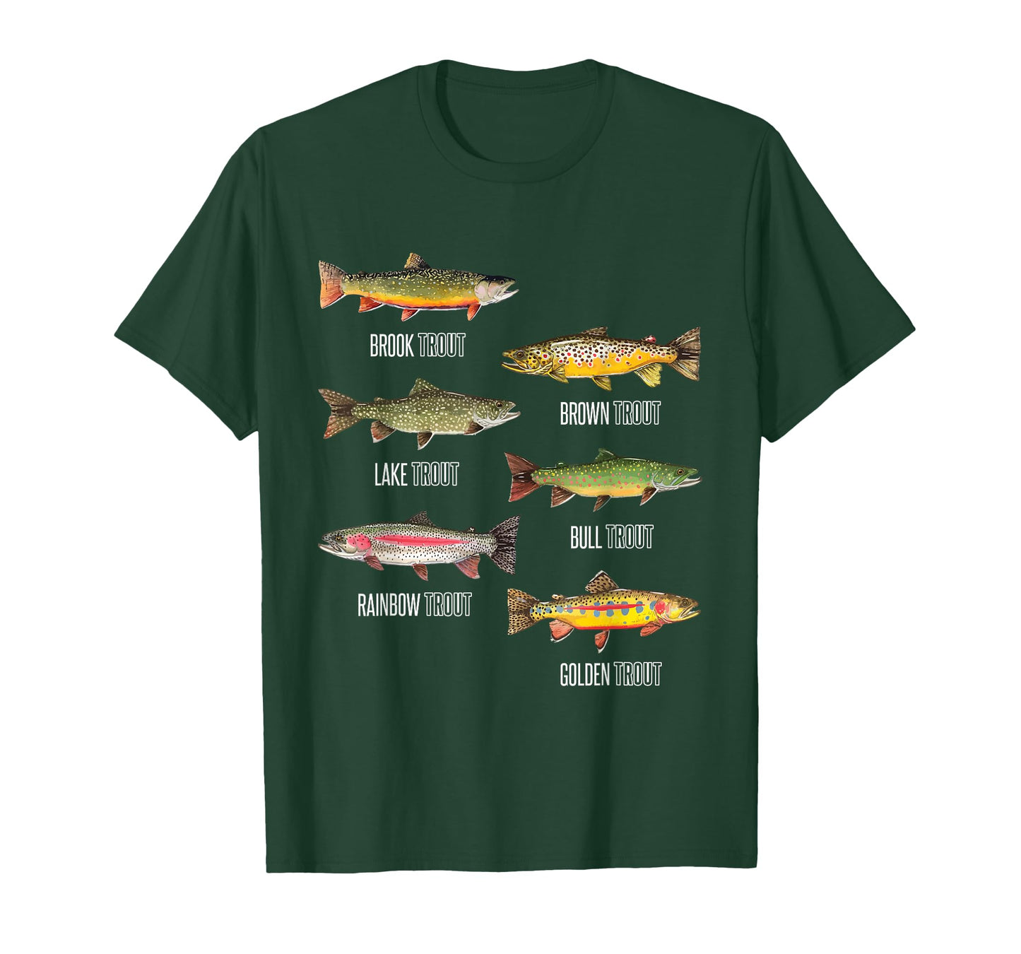 Types of Trout Fish Species Fishing Gift T-Shirt T-Shirt