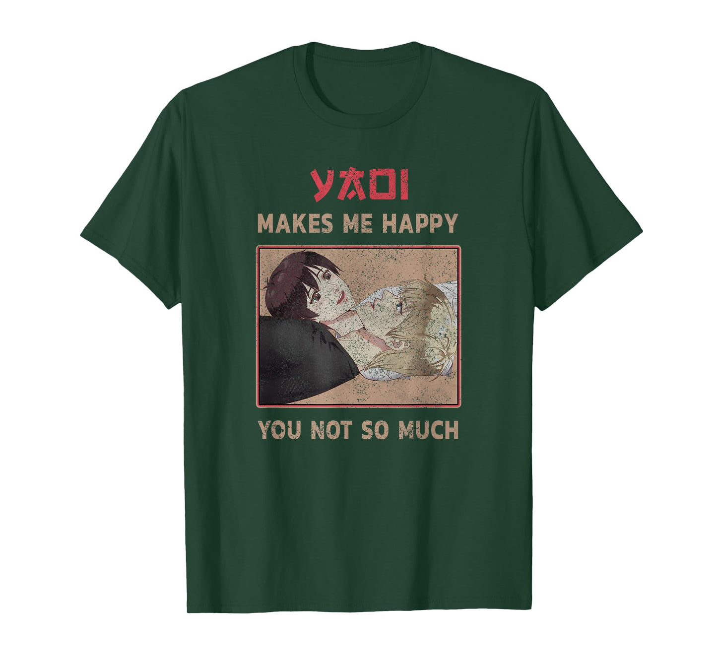 Yaoi makes me Happy you not so much Heart with Seme and Uke T-Shirt