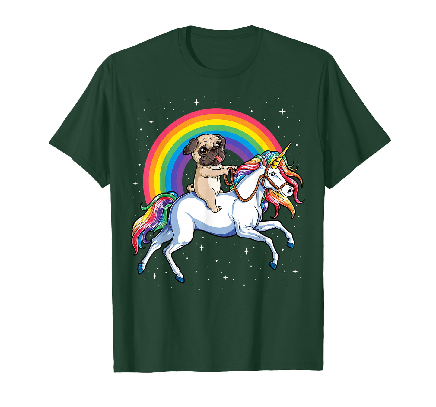Pug Unicorn T shirt Girls Kids Space Galaxy Rainbow Pugicorn T-Shirt