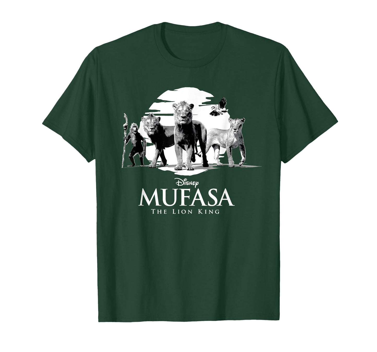 Disney Mufasa: The Lion King Movie Black & White Characters T-Shirt