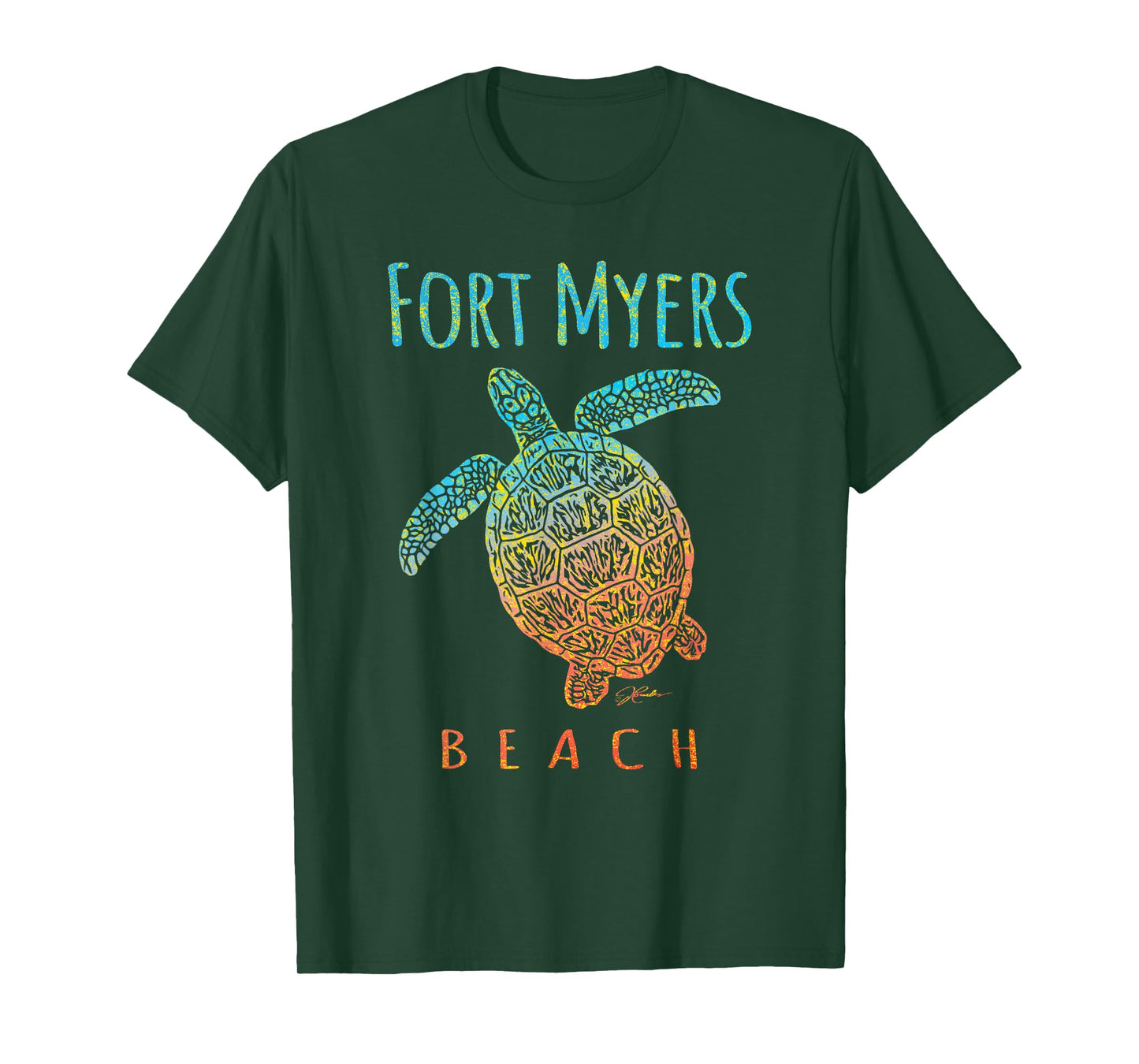 JCombs Fort Myers Beach FL Sea Turtle Beach T-Shirt