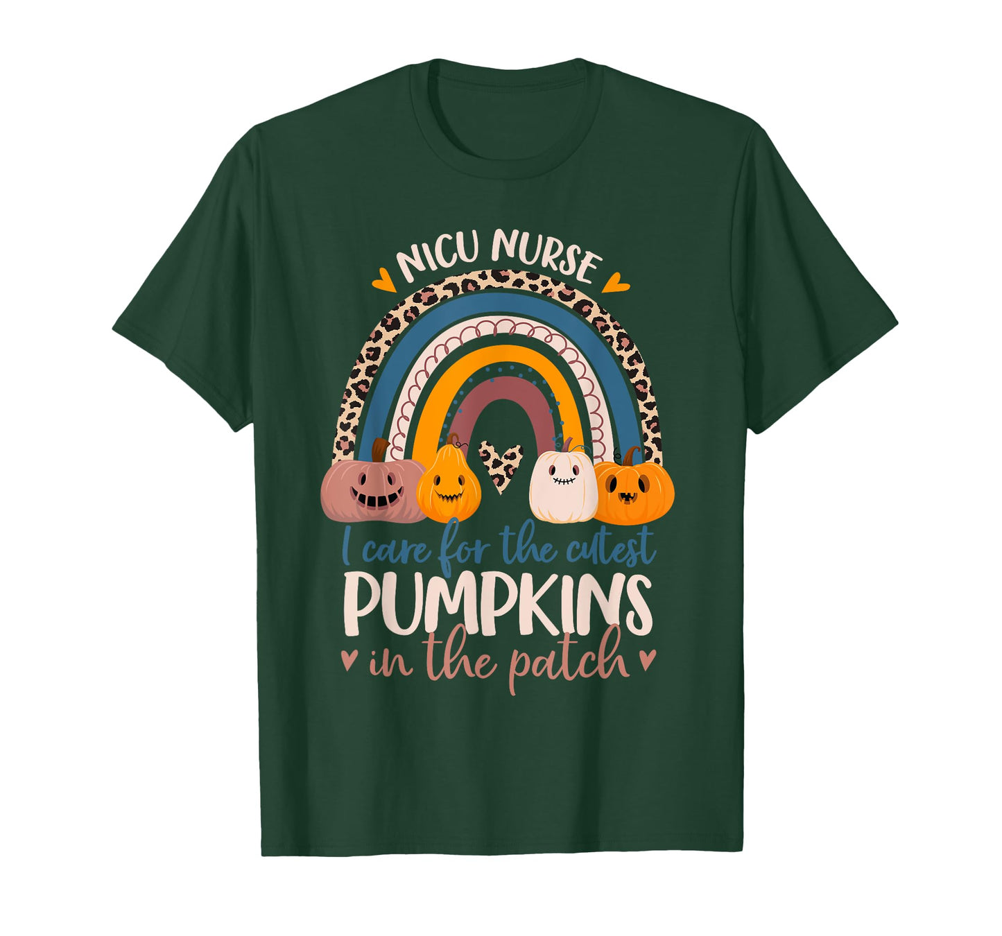 NICU Nurse Cutest Pumpkins In The Patch Rainbow Halloween RN T-Shirt