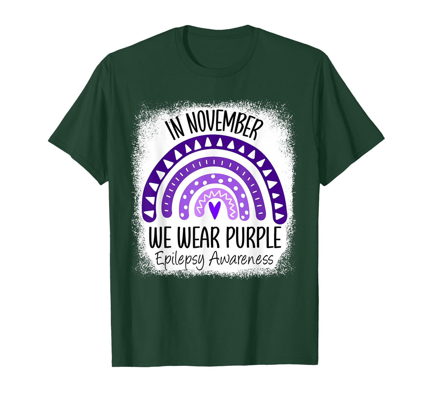 Rainbow In November We Wear Purple Epilepsy Awareness Ribbon T-Shirt