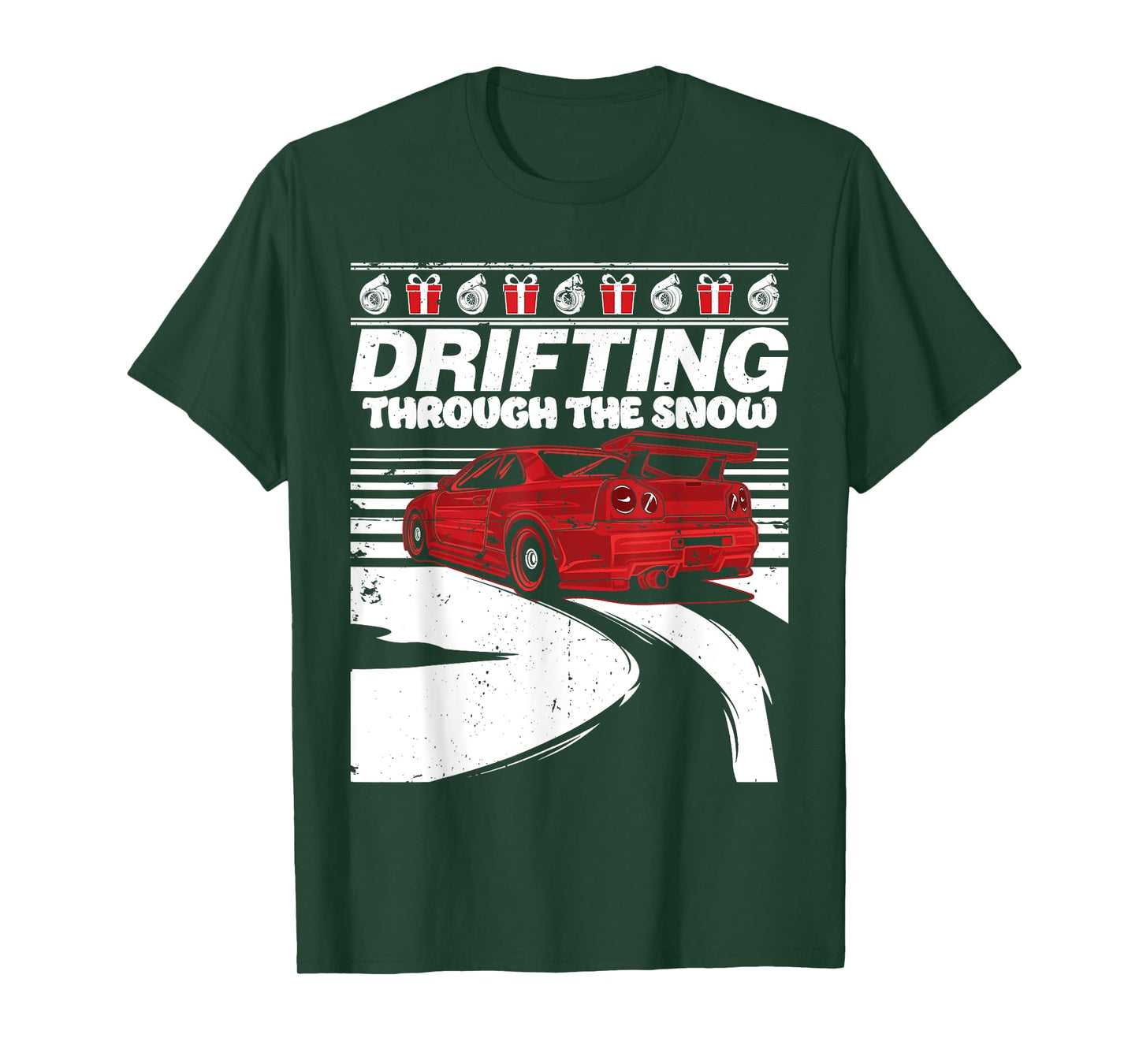 Import Car Ugly Christmas T Shirt Gift Drifting Through Snow
