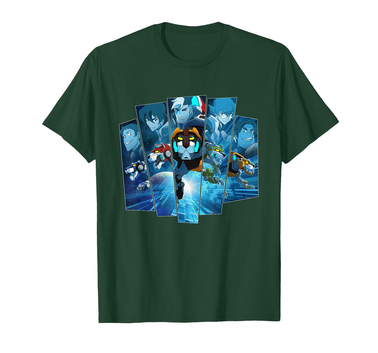 Voltron Legendary Defender 5 Lions in Blue Hue T-Shirt T-Shirt
