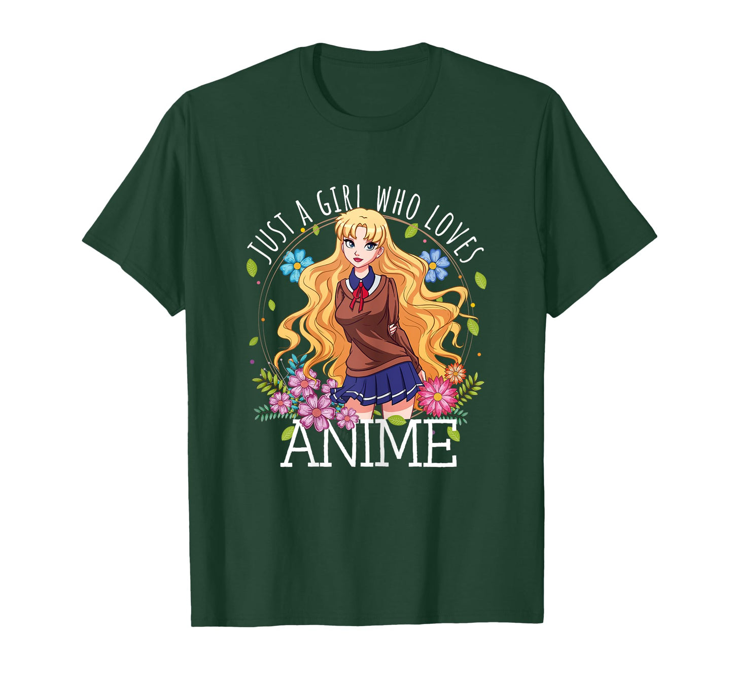 Just A Girl Who Loves Anime Lover Teen Girl Merch Otaku Gift T-Shirt