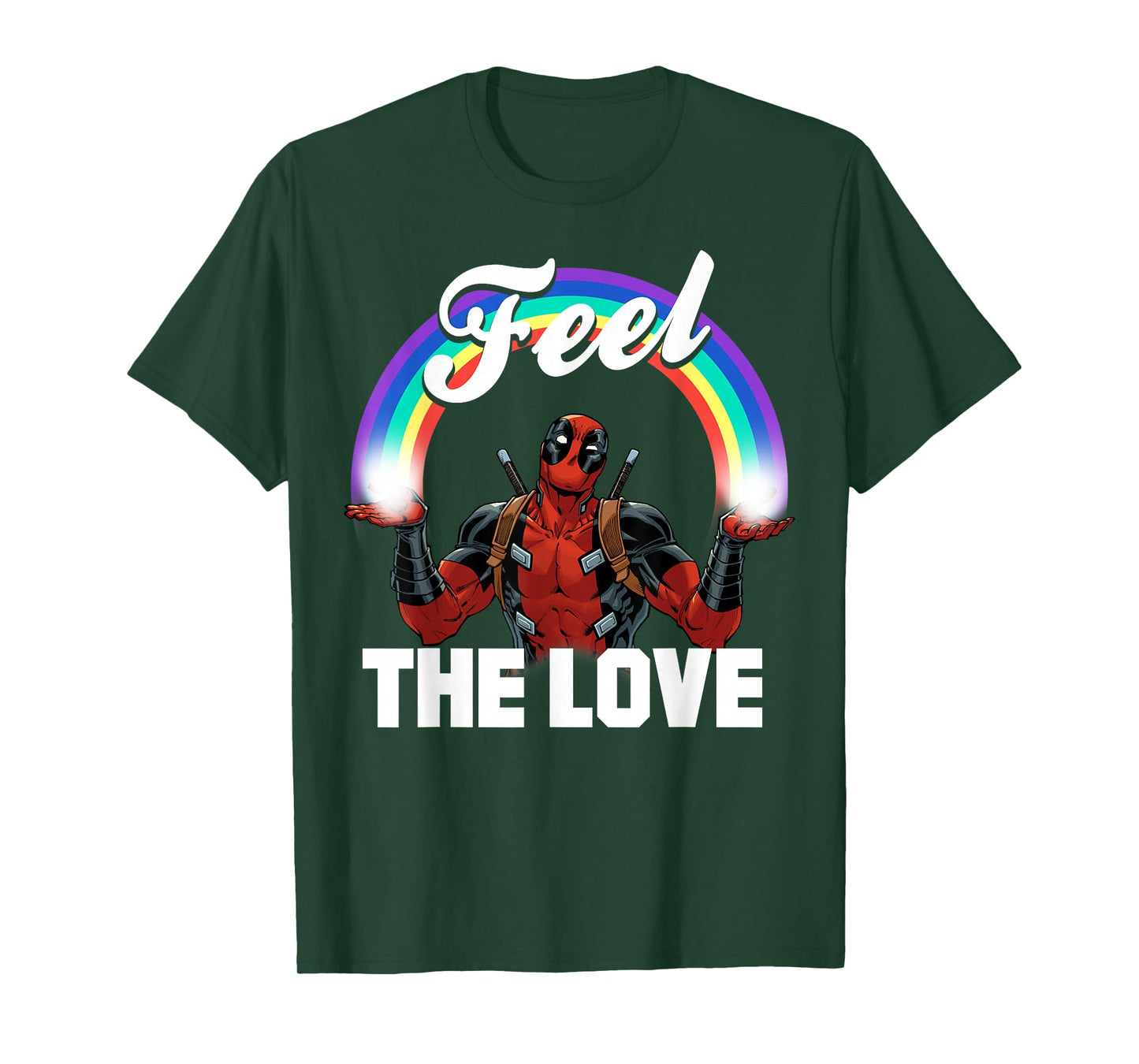 Marvel Deadpool Feel The Love Full Rainbow Arch T-Shirt T-Shirt