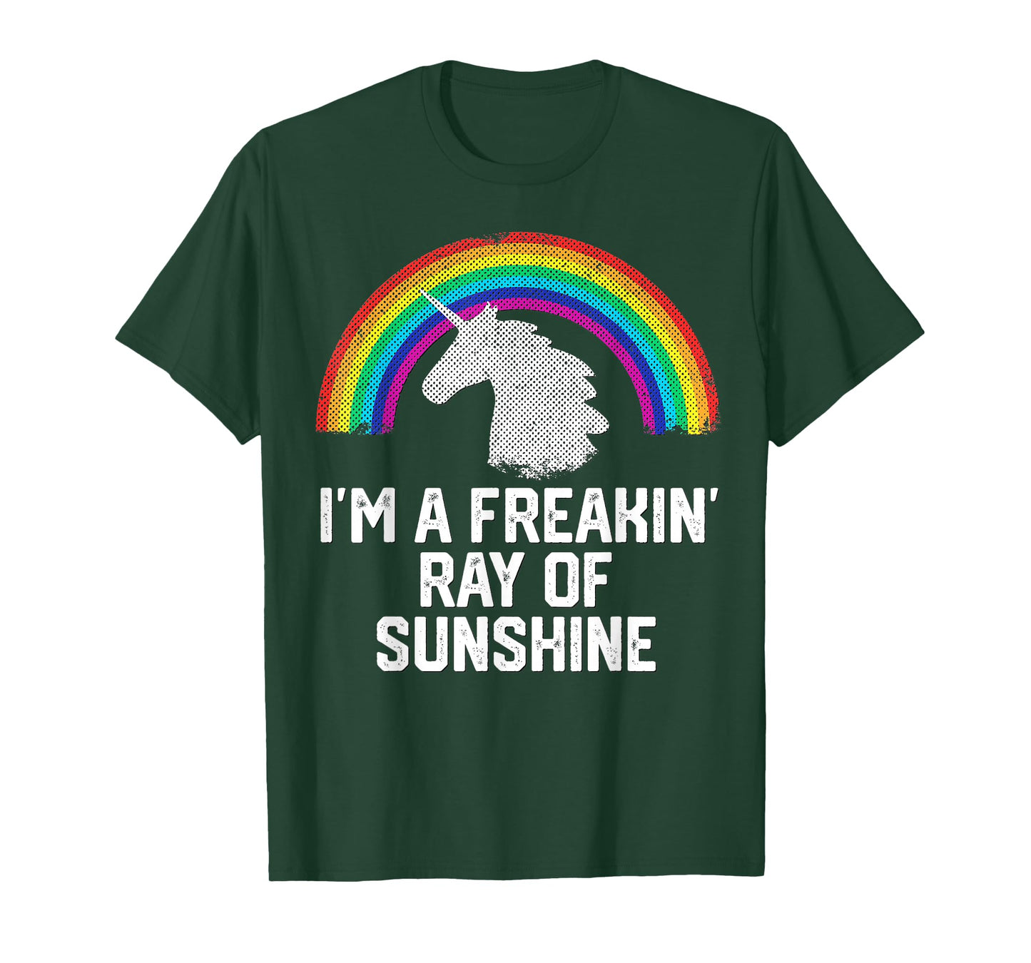 I'm A Freakin Ray of Sunshine Rainbow Unicorn Girls Women T-Shirt Small